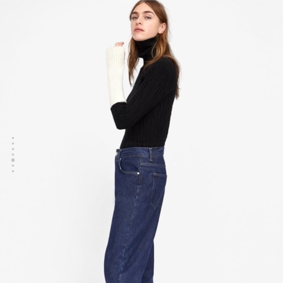 ZARA // cable knit color block turtleneck sweater - Picture 11 of 14